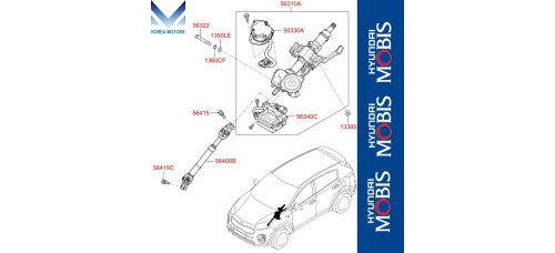 mobis column assy-steering set for kia sportage 2018-21